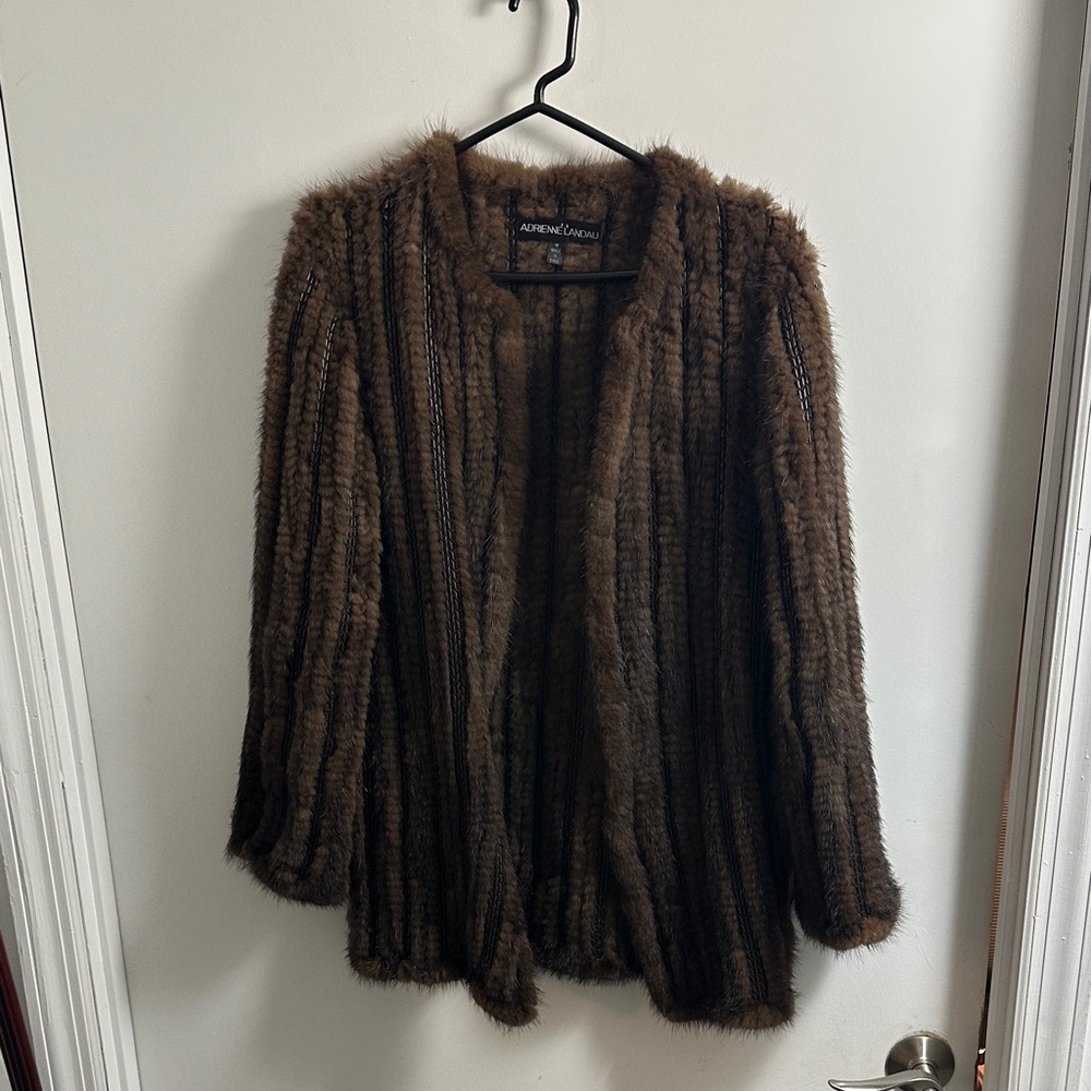 Adrienne Landau Rich Chocolate Fur Jacket